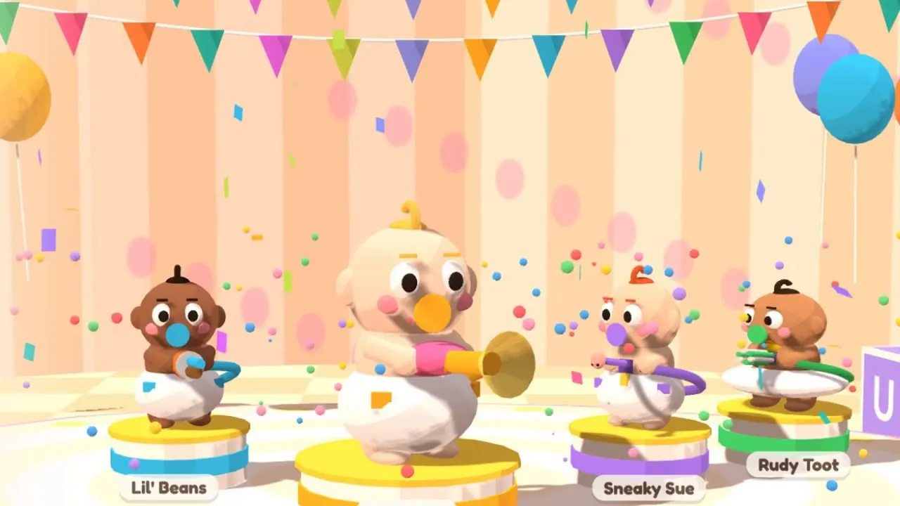 The Toot Tots babies on their podiums